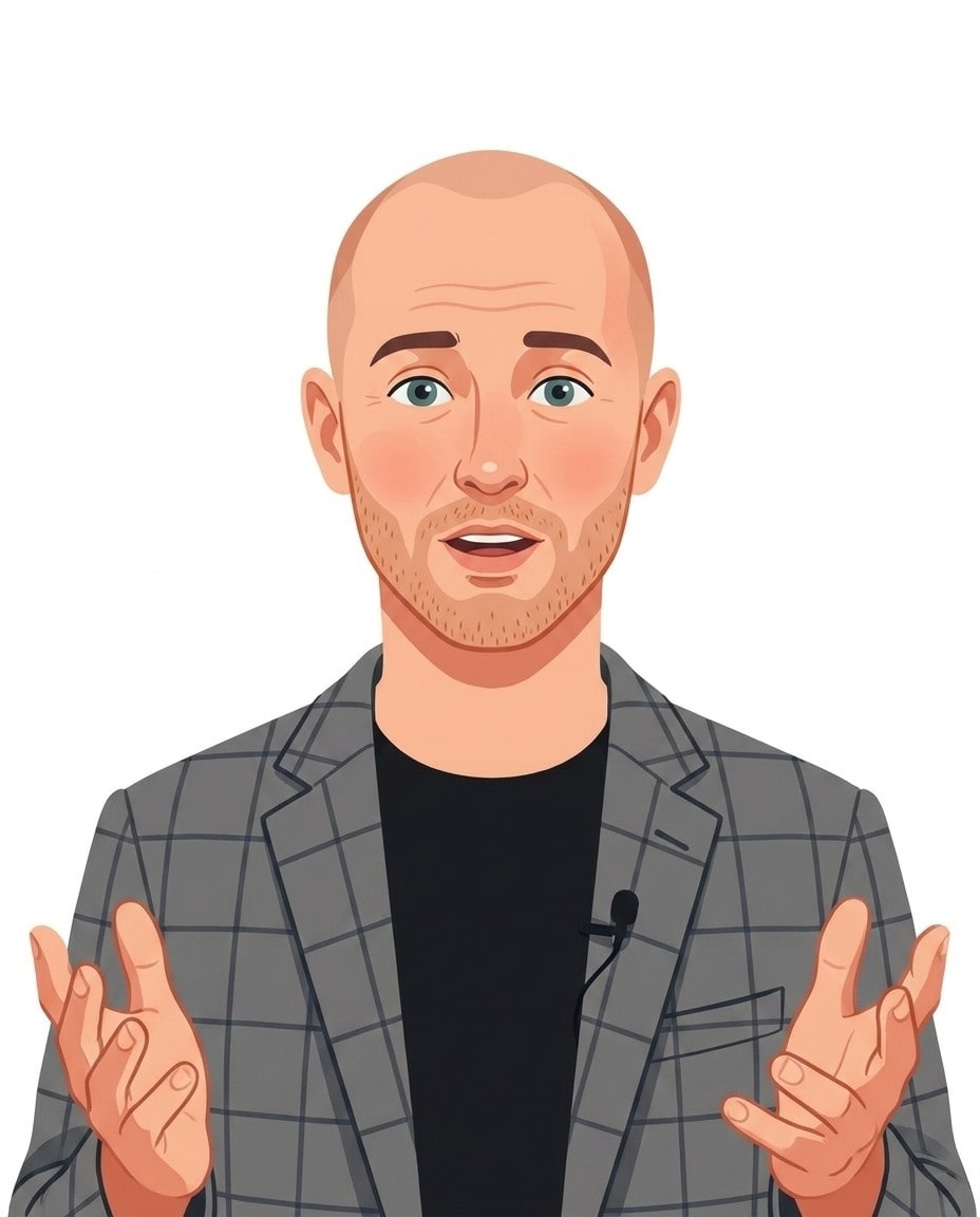 Illustrated portrait of Adam Grant