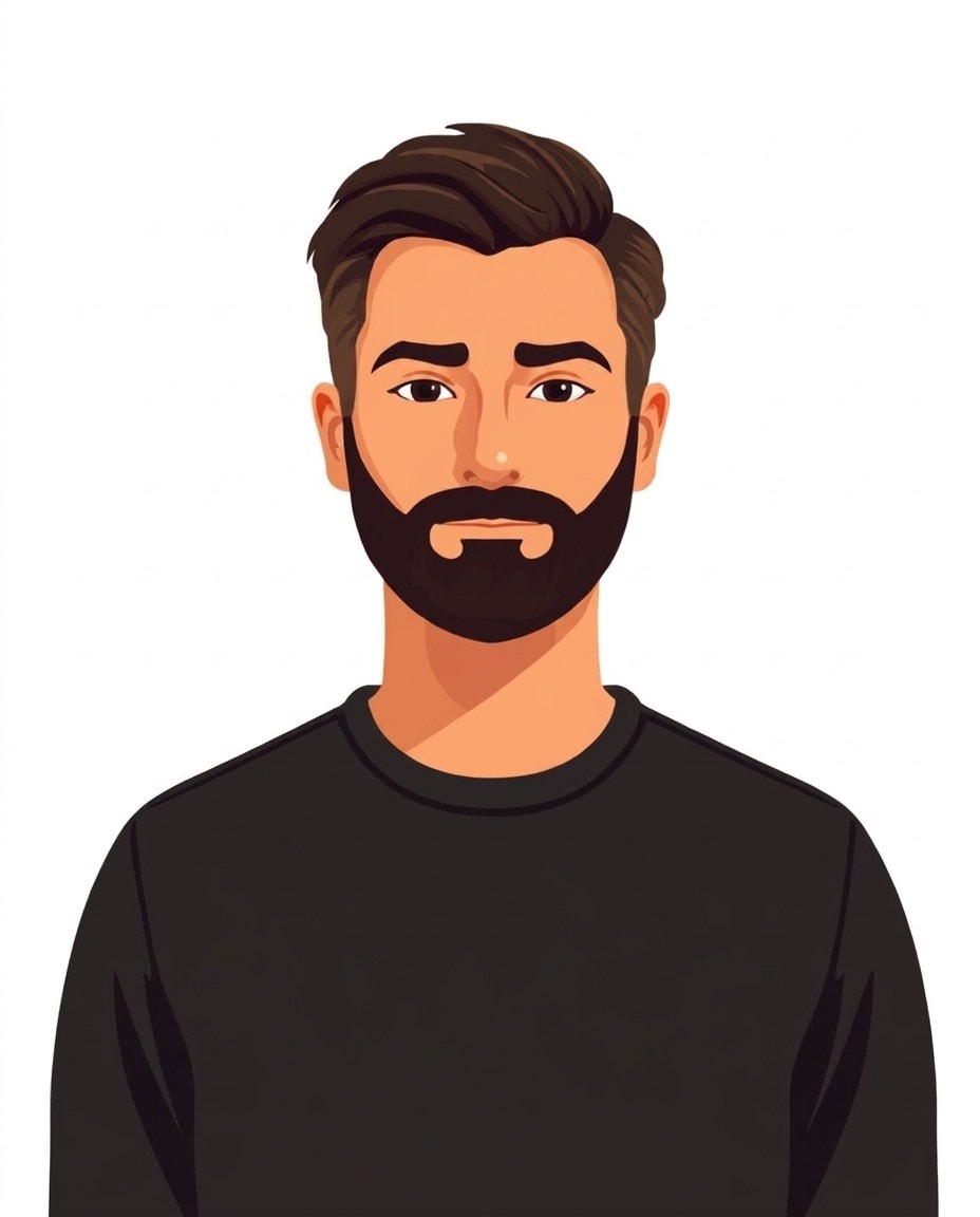 Illustrated portrait of Andrew Huberman