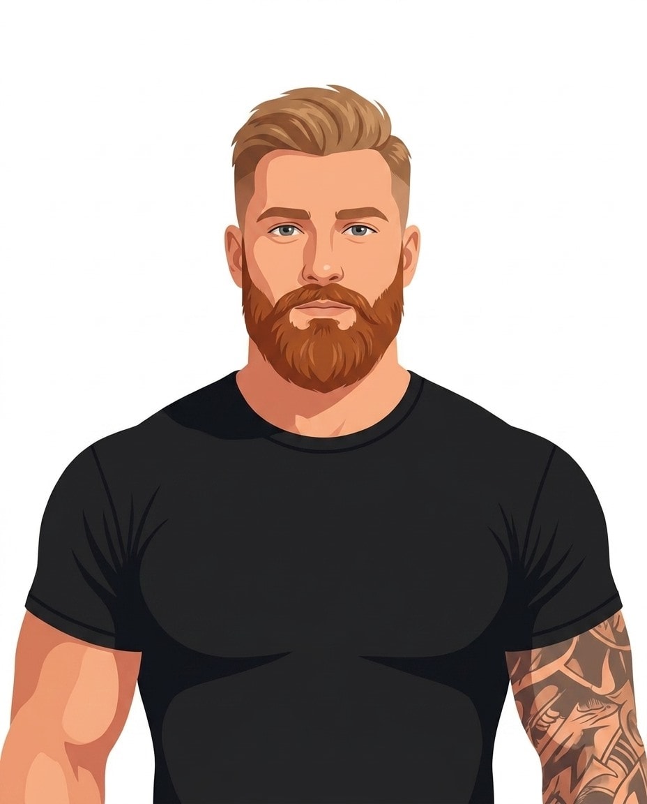 Illustrated portrait of Chris Bumstead