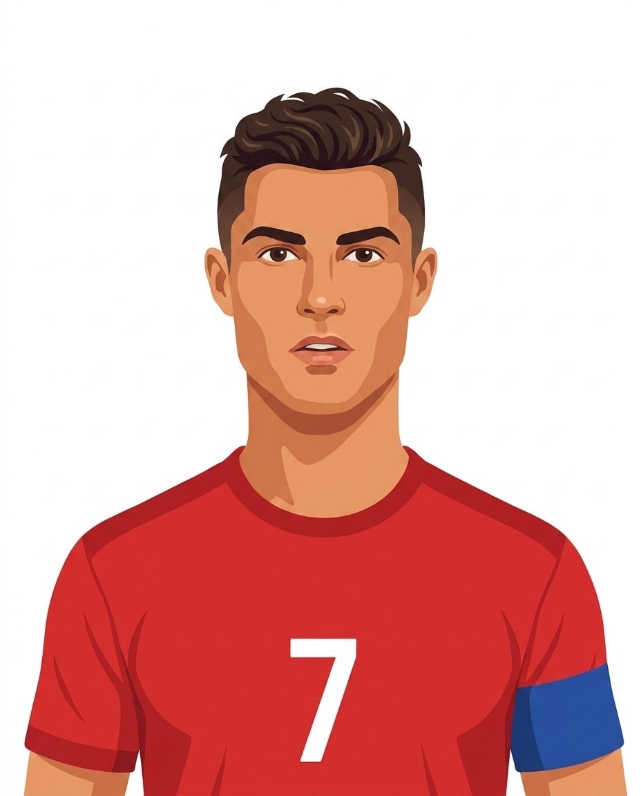 Illustrated portrait of Cristiano Ronaldo