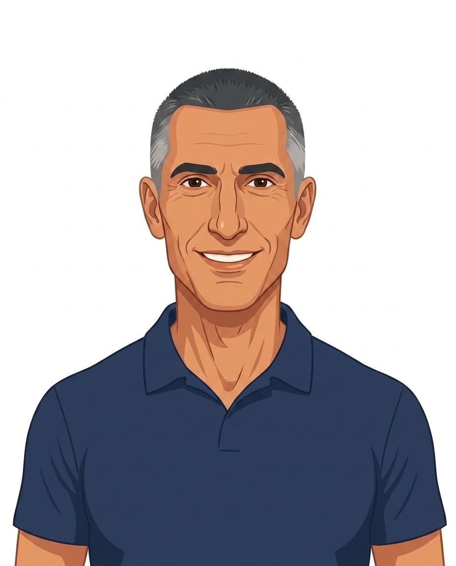 Illustrated portrait of Greg Doucette