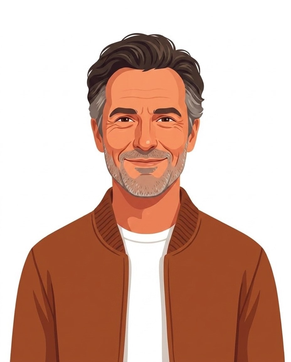 Illustrated portrait of Hugh Jackman