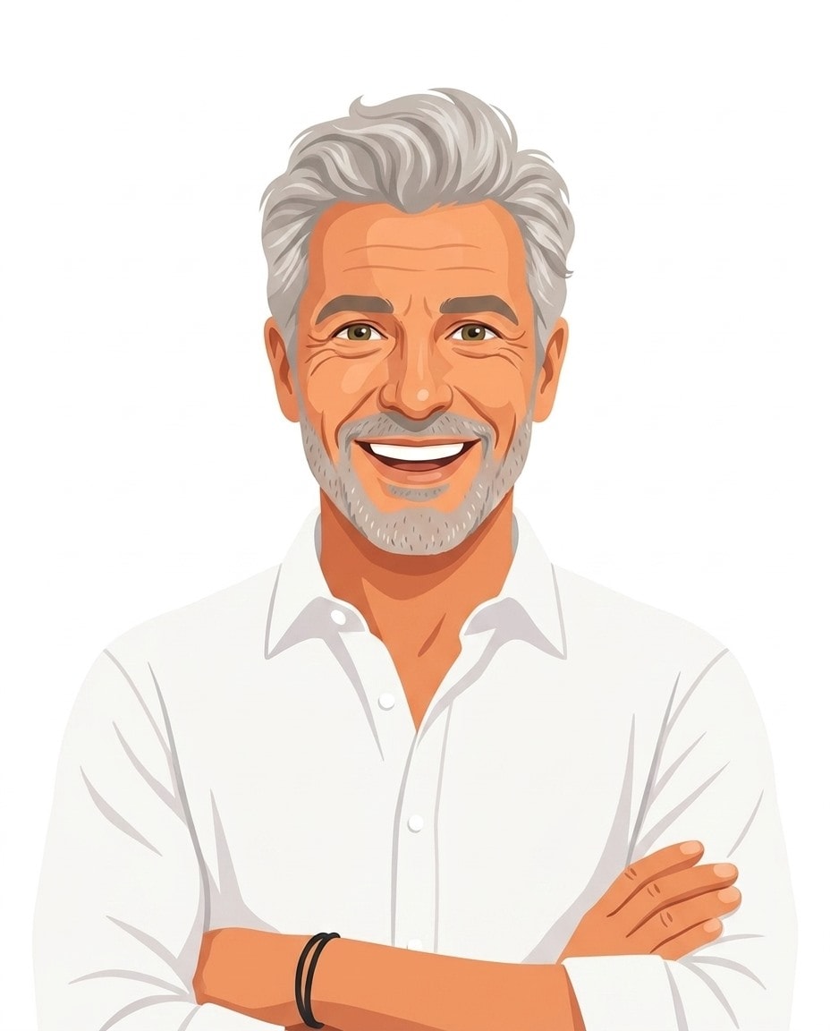 Illustrated portrait of Mark Hyman