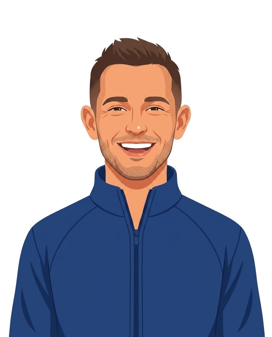 Illustrated portrait of Michael Phelps