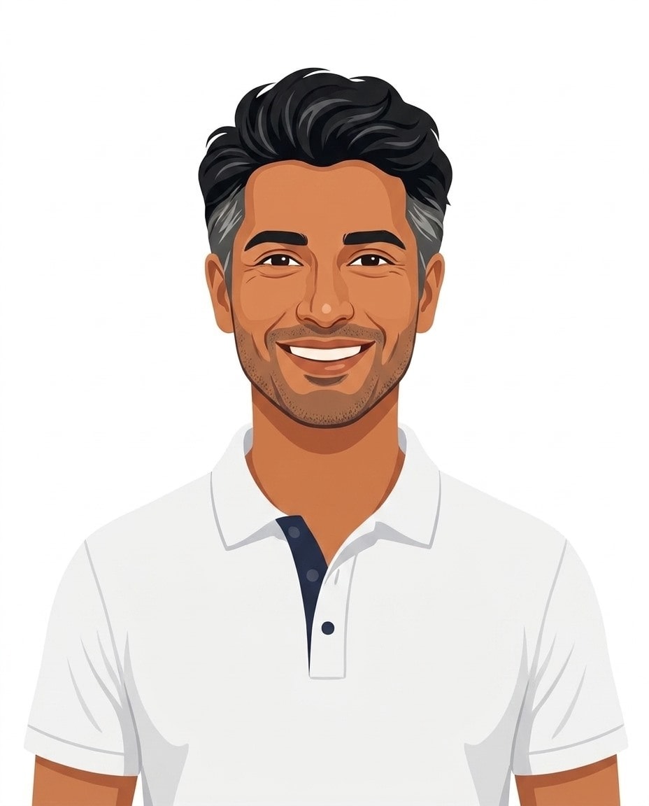 Illustrated portrait of Naval Ravikant