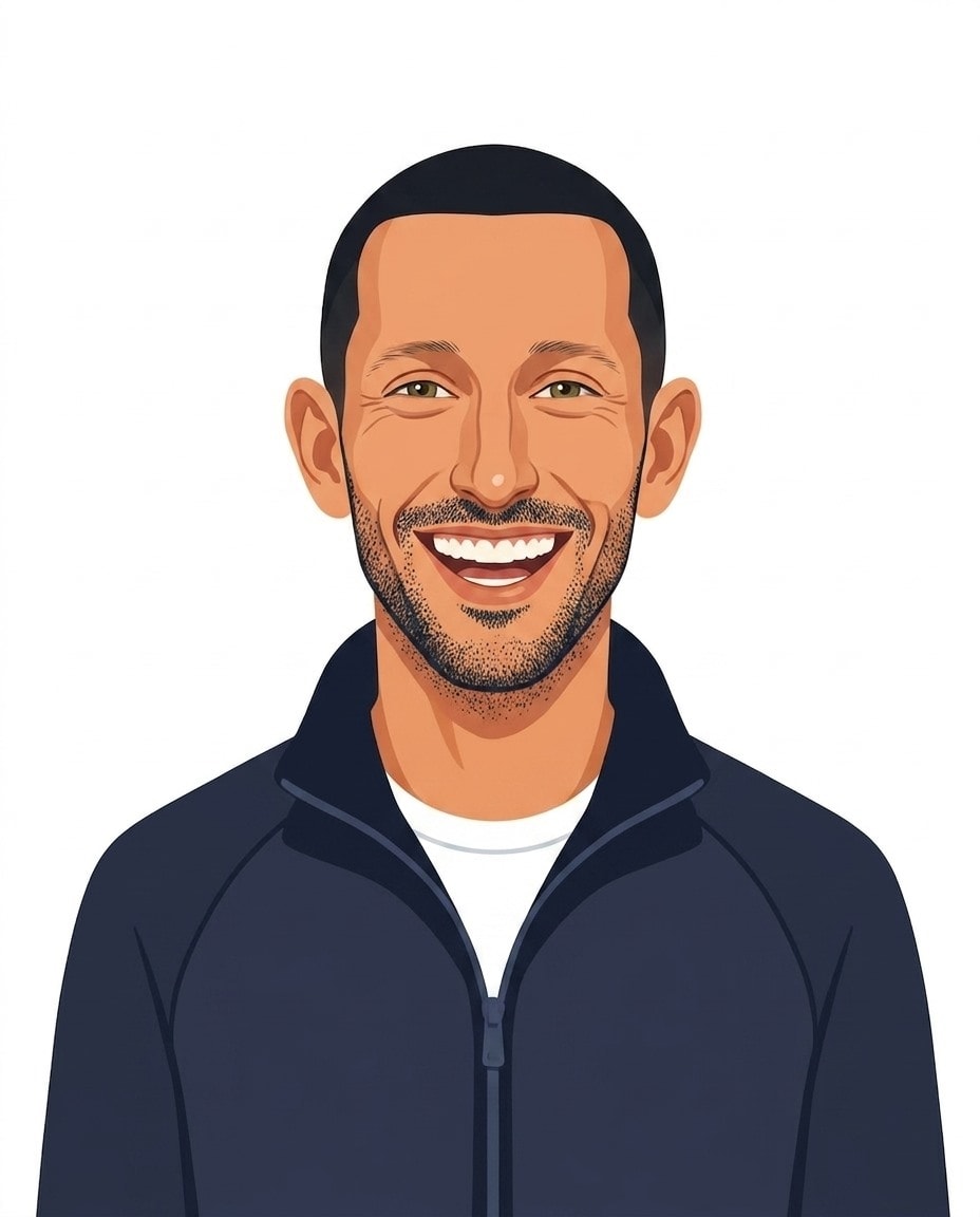 Illustrated portrait of Novak Djokovic