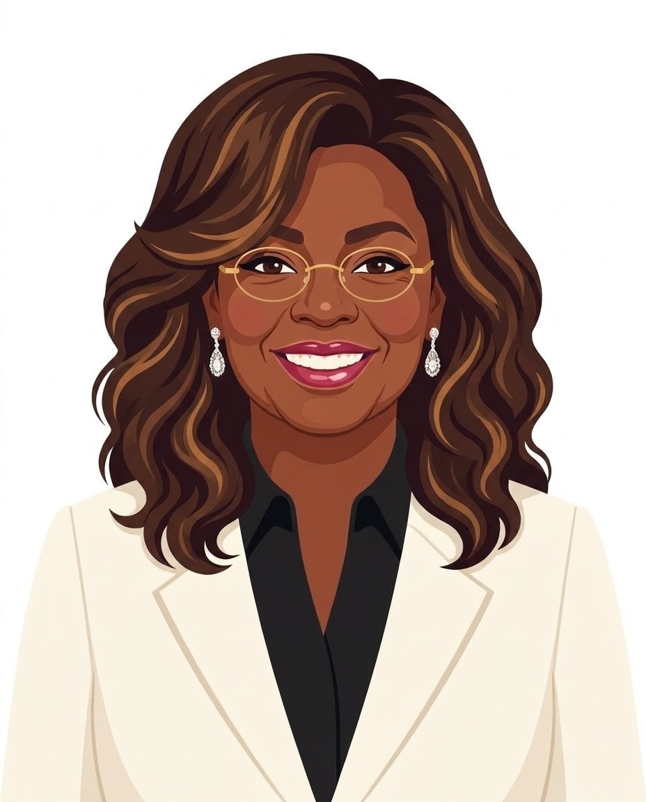 Illustrated portrait of Oprah Winfrey