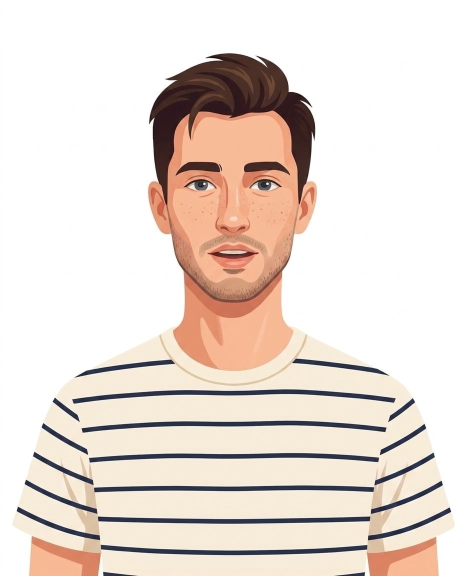 Illustrated portrait of Ryan Holiday