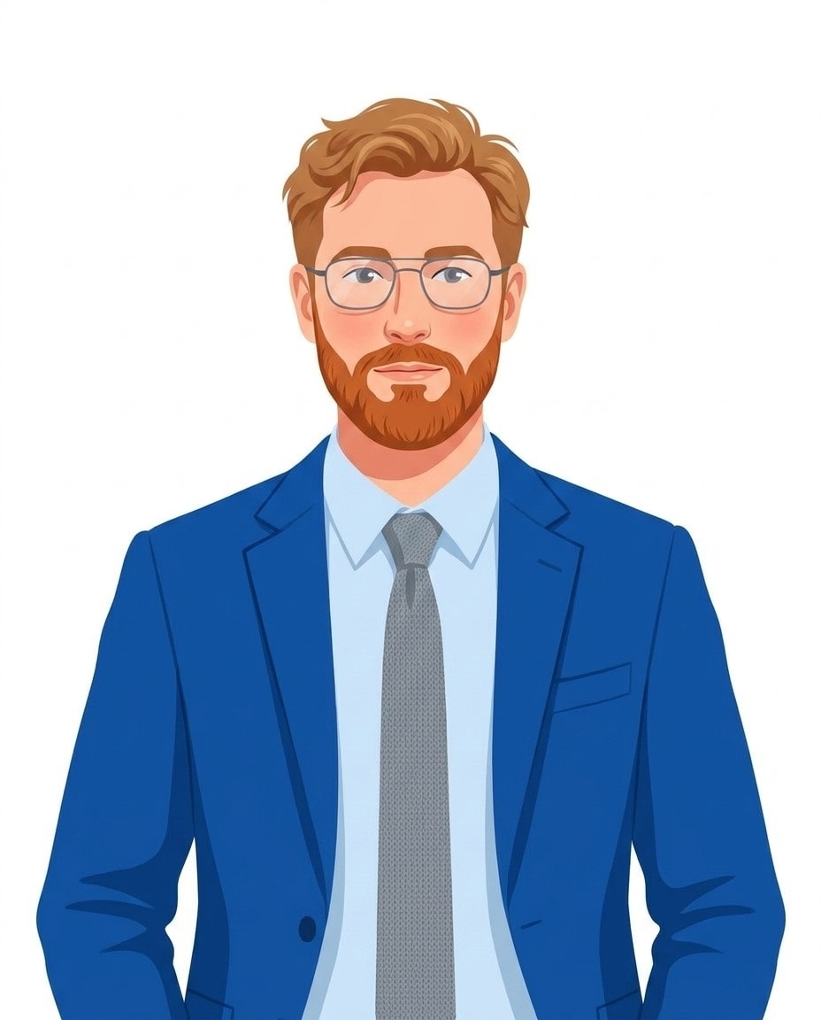 Illustrated portrait of Stephen Hackett