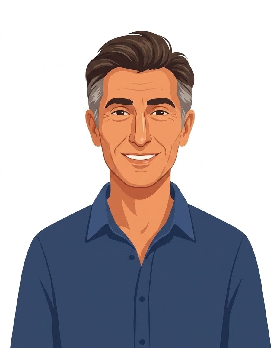 Illustrated portrait of Valter Longo