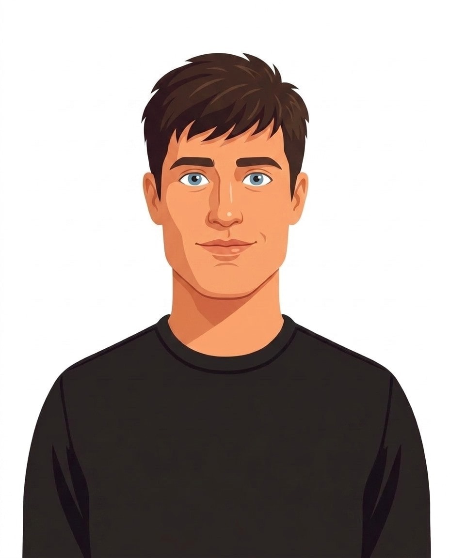 Illustrated portrait of Zac Efron